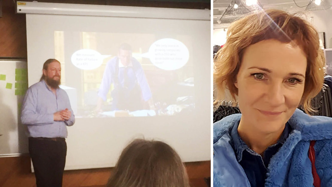 Vid förra årets konferens föreläste Johan Kjörk om design thinking. I år blir det fokus på UX-metoder. Till höger: Linda Berg Ottoson. Foto: Linda Berg Ottoson. 