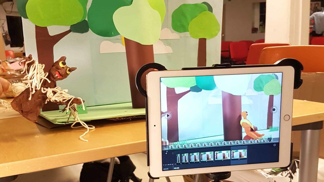 En bild från en annan workshop i stop motion som Henrik Dahlbring arrangerat. Foto: Henrik Dahlbring.